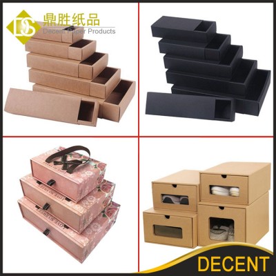 Various Cardboard Kraft Paper Corrugated Sliding Gift Drawer Boxes