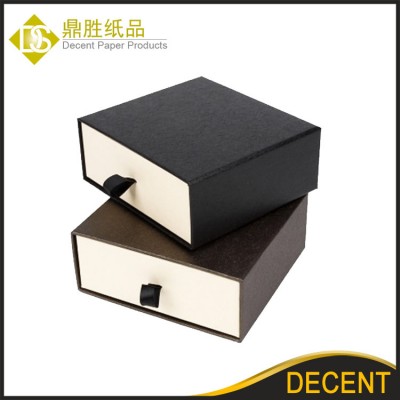 Wholesale ready stock black brown paper Drawer Belt Gift Boxes