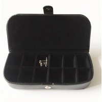 Black PU Leather Wholesale Jewelry Cufflinks Storage Box Case