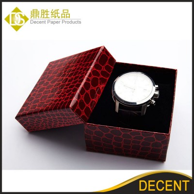 YIWU DECENT Wholesale Cotton Pad Textured Paper Packaging Box Watch Box Black