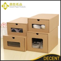 Wholesale ready stock corrugated drawer shoe organier storage boxes case