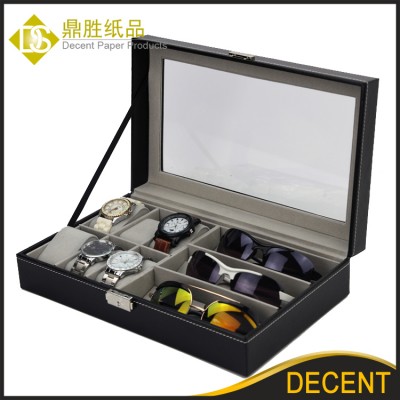 YIWU DECENT PU Leather Jewelry Watch Sunglasses Organizer Storage Case